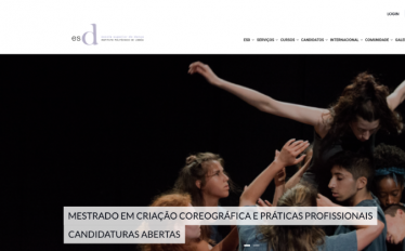 site institucional da Escola Superior de Dança